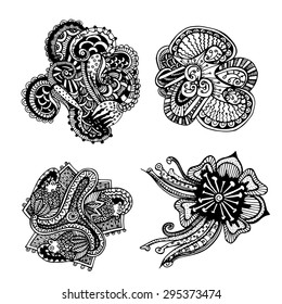 Set of tribal ethnic lace patterns design elements