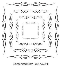Set of tribal frames with place for your text. Vector illustration