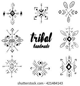 Set of tribal ornaments vector. Design elements.