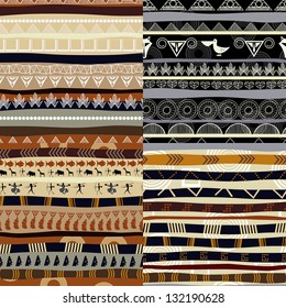  Set of tribal primitive african pattern