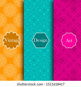 Set Tribal seamless texture. Endless traditional pattern of decorative tile patterns. Cloth, Wrap or Wallpaper.   Vector image