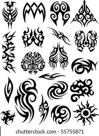 Set of tribal tattoo.