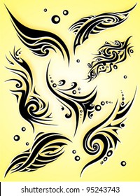 Set of tribal tattoo