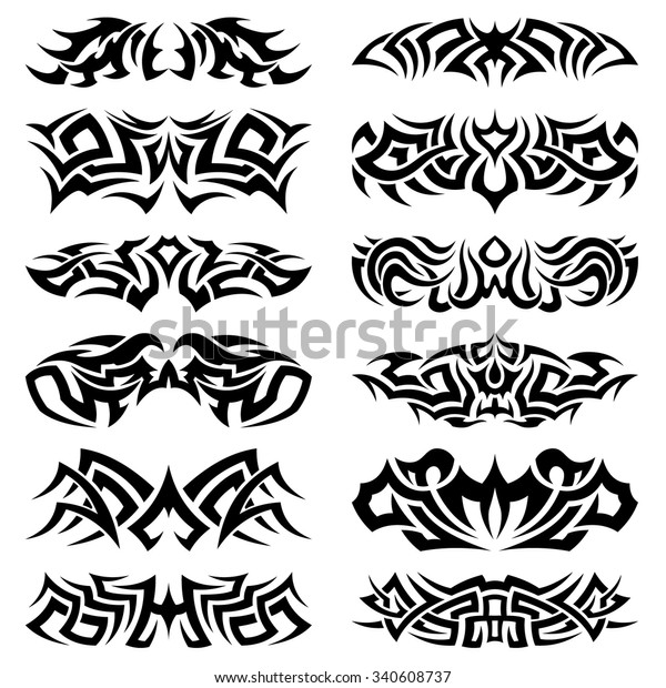 Tribal Letter Tattoos Generator   Set Tribal Tattoo 600w 340608737 