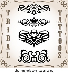 Set of tribal tattoo including