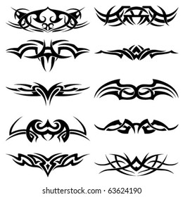 Set of tribal tattoo including