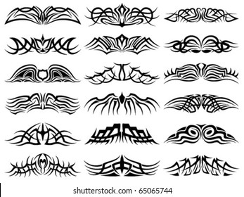 Set of tribal tattoo including