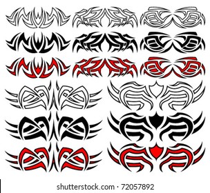 Set of tribal tattoo including