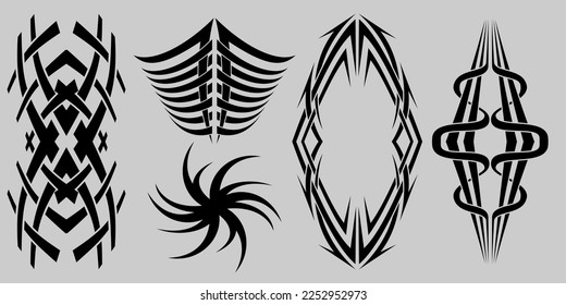 Simple black & white tribal tattoo on Craiyon