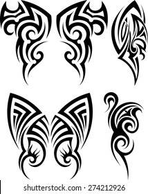 Tribal Symmetric Pattern Elements Tattoo Men Stock Vector (Royalty Free ...