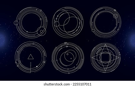 Set von Stamm-User-Interface-Elementen. Heilige Geometrie. Vektorgrafik EPS10