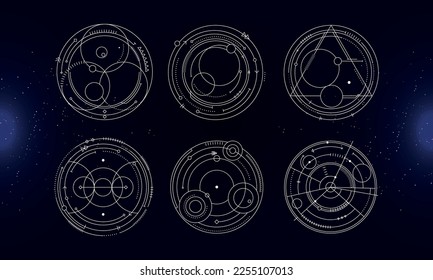 Set of Tribal User Interface Elements. Sacred geometry. Vector Illustration EPS10