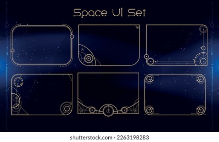 Set von Stamm-User-Interface-Elementen. Weltraumethnischer HUD. Gut für Spiel-UI. Vektorgrafik EPS10