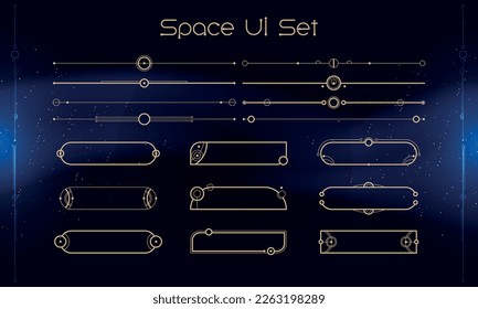 Set von Stamm-User-Interface-Elementen. Weltraumethnischer HUD. Gut für Spiel-UI. Vektorgrafik EPS10