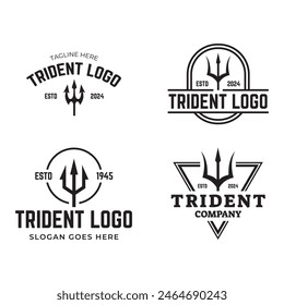 Set of Trident logo vector design concept isolated on white background