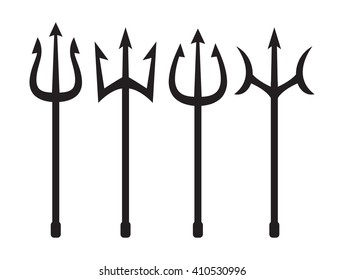 set of trident silhouette