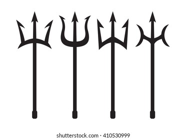 set of trident silhouette