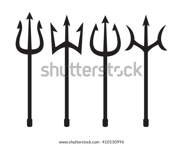 Set Trident Silhouette Stock Vector (Royalty Free) 410530996
