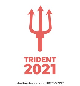 Satz von Trident-Silhouette. Pitchfork Teufel Set. Trident-Teufel-Symbol 