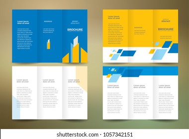 Set Tri-fold brochure design template abstract theme development