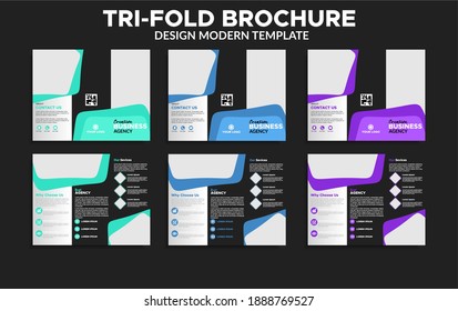 set of trifold brochure design template