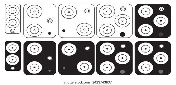 Set triple and dual Lens Camera on iPhone. Vector illustration