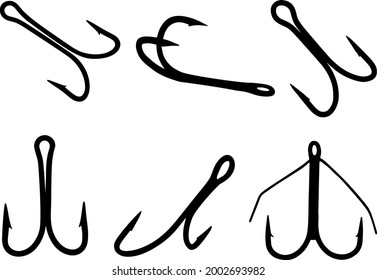 Set of triple hooks for predatory fish.