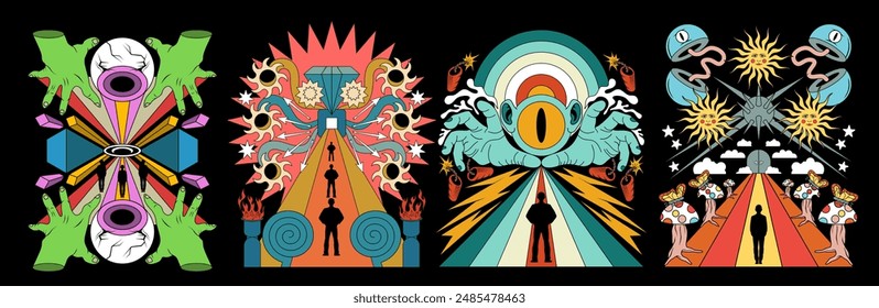 SET TRIPPY GROOVY VECTOR DESIGN