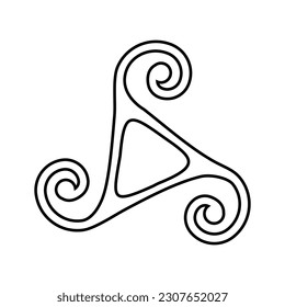 set of triskelion celtic symbol isolated on white background.  vector illustration.