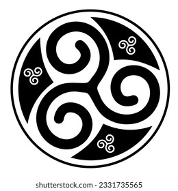 conjunto de símbolos celta triskelion aislados en fondo blanco.  ilustración vectorial.