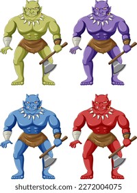 Set of troll cartoon character illustration