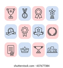 Set of trophy and awards icons. Awards icons