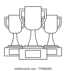 set of trophy cup award best competition