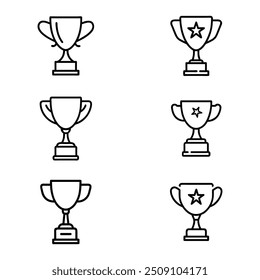 Set of Trophy cup icon pack illustration