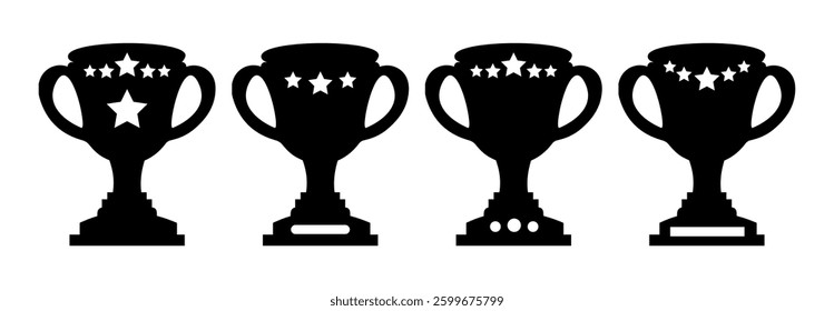 Set of trophy cup vector pictogram sign icon. Trophy Cup icon set. Trophy icon. symbol ui and ux design.