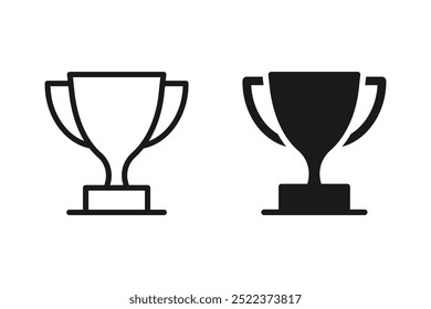 set of trophy icon in trendy flat style. color editable