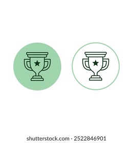 Set of trophy icons with central star detail – symbolizing achievement and recognition.