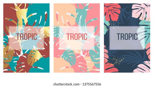 Set of tropical card with exotic leaves