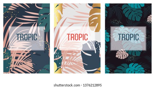 Set of tropical card with exotic leaves