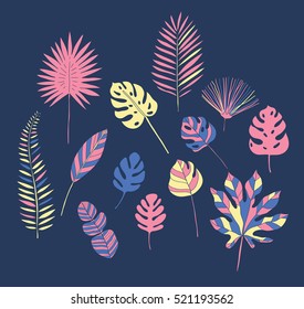 Set of tropical leaves