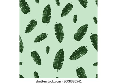 Conjunto de palmeras tropicales. Patrón de hojas tropicales sobre el vector de fondo para la decoración de eventos de verano.