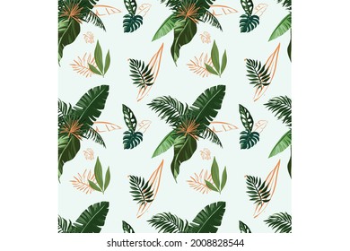 Set von tropischen Palmen. Muster tropische Blätter auf Hintergrund Vektorgrafik für die Dekoration auf Sommerveranstaltungen.