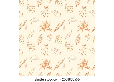 Set of Tropical palm. Pattern tropical leaves on background vector for decoration on summer events.