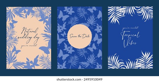 Set von tropischen Partykarten, Vektorillustration