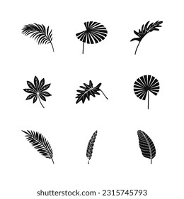 set of tropical plants icon