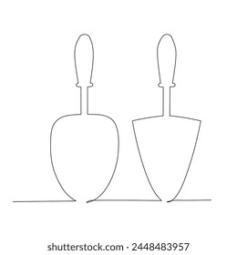 Set of trowel hand drawn style flat design illustration. Vector for industrial and engineering concept. single line continuous drawing. 