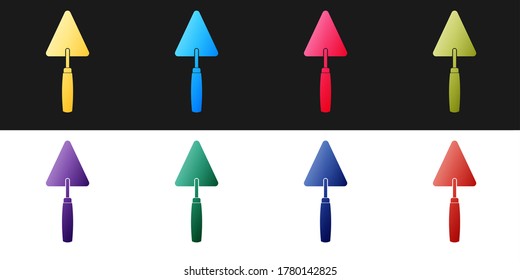 Set Trowel icon isolated on black and white background.  Vector