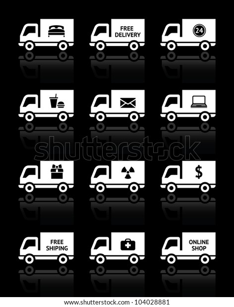 Set of truck icons - free\
delivery