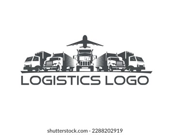 Set of Truck Logo, cargo logo, delivery cargo trucks, Logistic