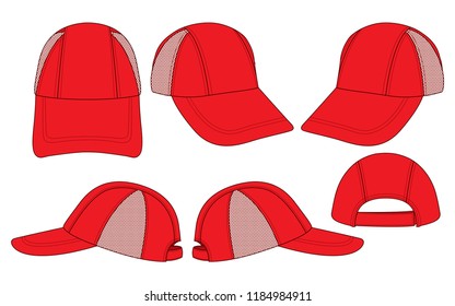 Set Trucker Red Net Baseball Cap